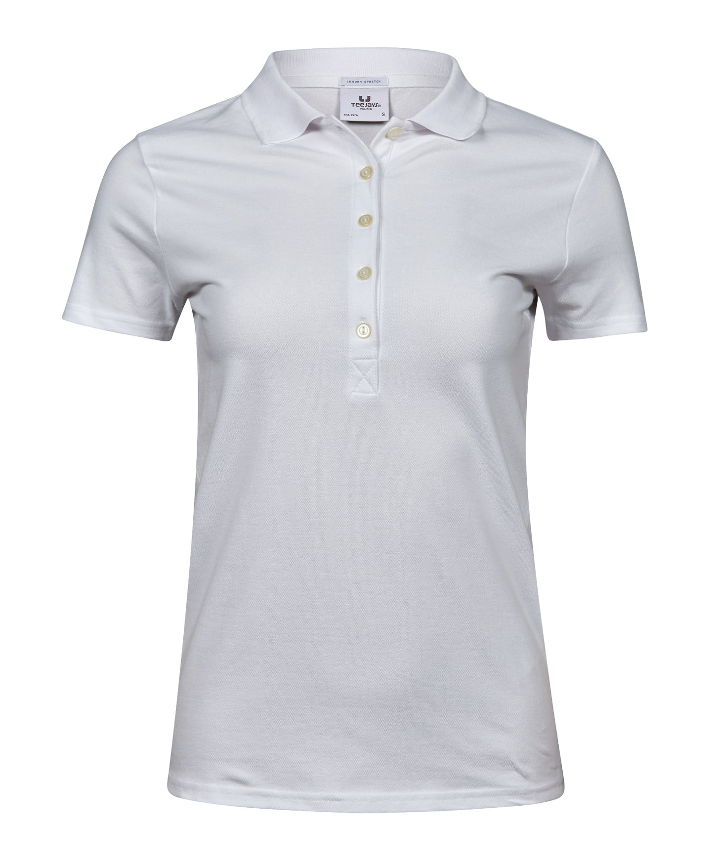 10 x Ladies Luxury Stretch Polos by Tee Jays in White by Print Lab Deals — Custom branded clothing by Print Press, featuring premium embroidery produced in our specialist print lab in the UK.
