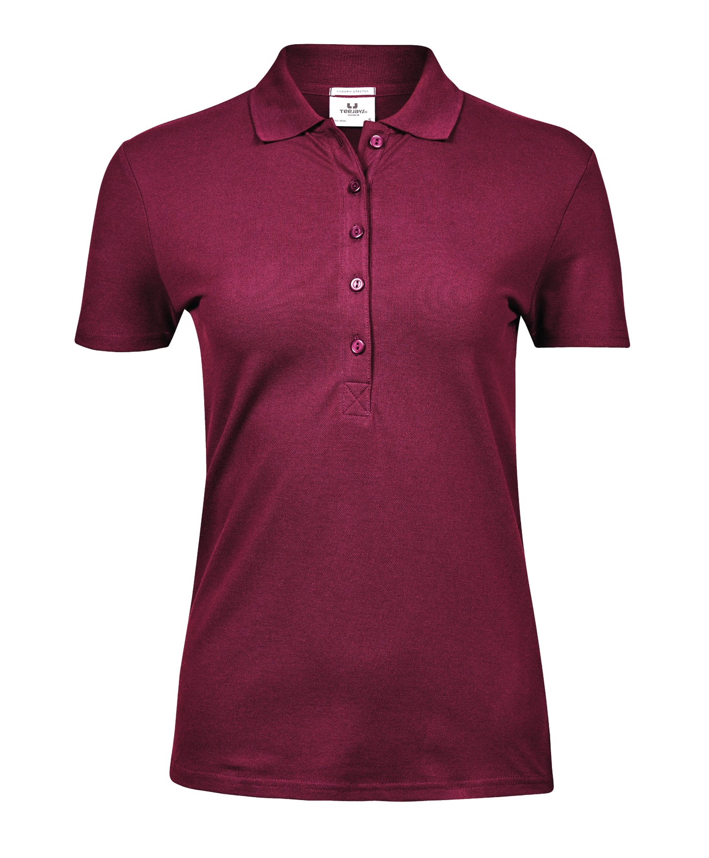 10 x Ladies Luxury Stretch Polos by Tee Jays in Wine by Print Lab Deals — Custom branded clothing by Print Press, featuring premium embroidery produced in our specialist print lab in the UK.