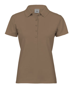 10 x Ladies Luxury Stretch Polos by Tee Jays in Wood by Print Lab Deals — Custom branded clothing by Print Press, featuring premium embroidery produced in our specialist print lab in the UK.