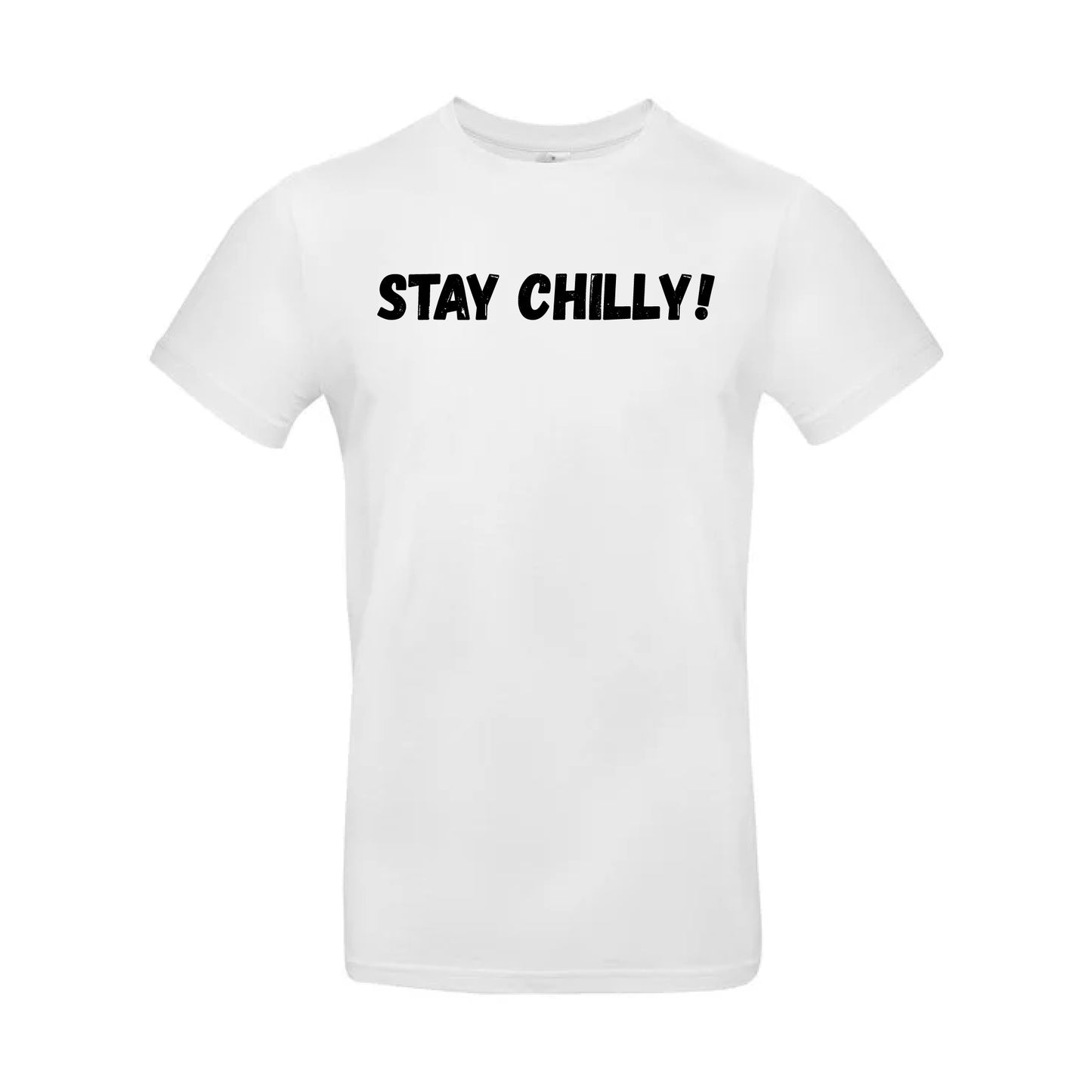 IBH Stay Chilly! T-Shirt - Black Print (£26.40 inc VAT) in STAY CHILLY! White by printlab.clothing — Custom branded clothing by Print Press, featuring premium embroidery produced in our specialist print lab in the UK.