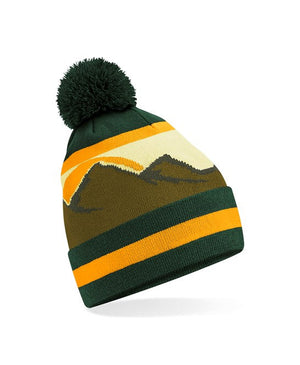 12 x Mountain Peaks Pom Pom Beanie in Alpine Peaks by Print Lab Deals — Custom branded clothing by Print Press, featuring premium embroidery produced in our specialist print lab in the UK.