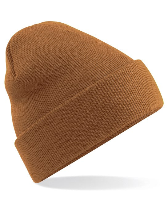 12 x Original Beanies by Beechfield in Caramel by Print Lab Deals — Custom branded clothing by Print Press, featuring premium embroidery produced in our specialist print lab in the UK.