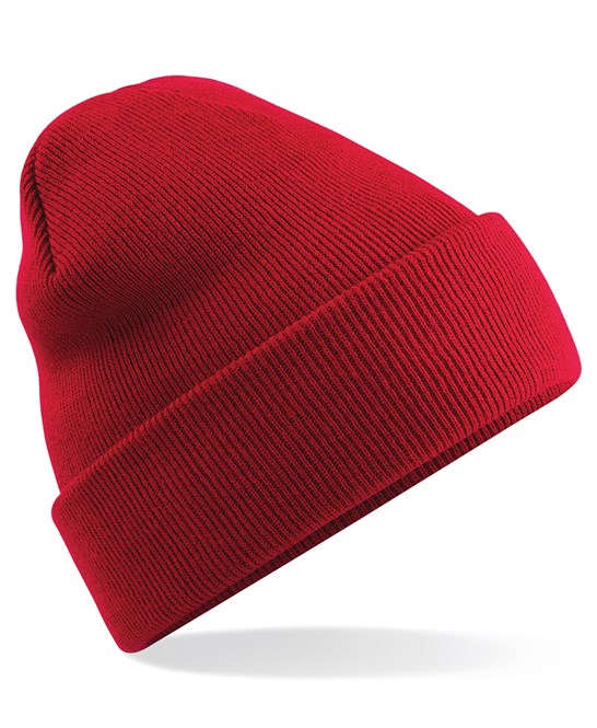 24 x Original Beanies by Beechfield in Classic Red by Print Lab Deals — Custom branded clothing by Print Press, featuring premium embroidery produced in our specialist print lab in the UK.