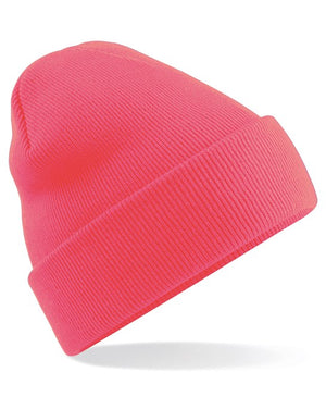 12 x Original Beanies by Beechfield in Fluorescent Pink by Print Lab Deals — Custom branded clothing by Print Press, featuring premium embroidery produced in our specialist print lab in the UK.
