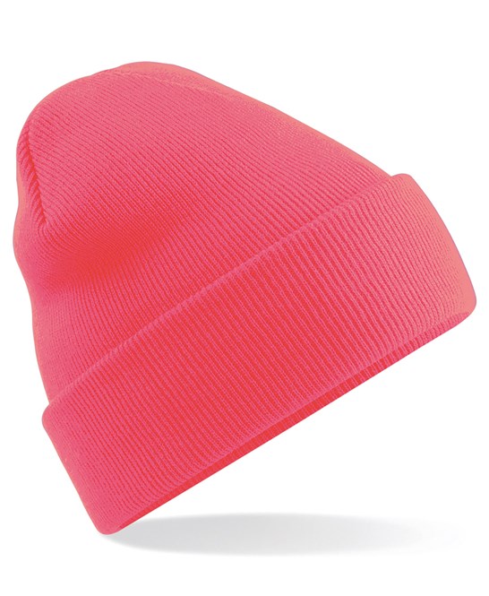 96 x Original Beanies by Beechfield in Fluorescent Pink by Print Lab Deals — Custom branded clothing by Print Press, featuring premium embroidery produced in our specialist print lab in the UK.