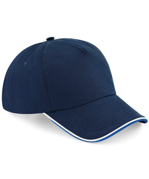 12 x Beechfield Piped Peak Sports Cap