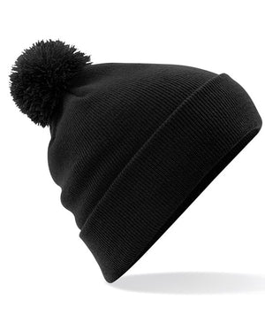 6 x Pom Pom Beanies by Beechfield in Black by Print Lab Deals — Custom branded clothing by Print Press, featuring premium embroidery produced in our specialist print lab in the UK.