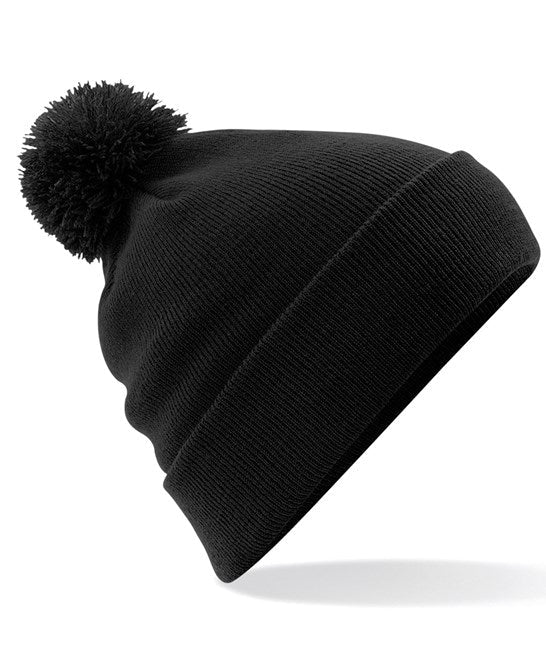 24 x Pom Pom Beanies by Beechfield in Black by Print Lab Deals — Custom branded clothing by Print Press, featuring premium embroidery produced in our specialist print lab in the UK.