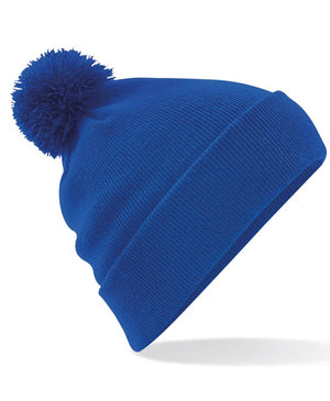 6 x Pom Pom Beanies by Beechfield in Bright Royal by Print Lab Deals — Custom branded clothing by Print Press, featuring premium embroidery produced in our specialist print lab in the UK.