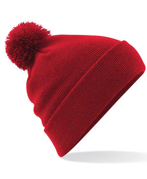 48 x Pom Pom Beanies by Beechfield in Classic Red by Print Lab Deals — Custom branded clothing by Print Press, featuring premium embroidery produced in our specialist print lab in the UK.