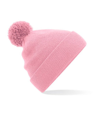 6 x Pom Pom Beanies by Beechfield in Dusky Pink by Print Lab Deals — Custom branded clothing by Print Press, featuring premium embroidery produced in our specialist print lab in the UK.