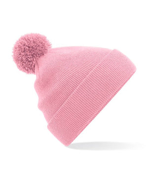 48 x Pom Pom Beanies by Beechfield in Dusky Pink by Print Lab Deals — Custom branded clothing by Print Press, featuring premium embroidery produced in our specialist print lab in the UK.