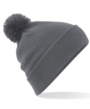 6 x Pom Pom Beanies by Beechfield in Graphite Grey by Print Lab Deals — Custom branded clothing by Print Press, featuring premium embroidery produced in our specialist print lab in the UK.