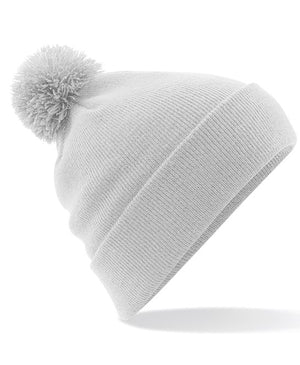 6 x Pom Pom Beanies by Beechfield in Light Grey by Print Lab Deals — Custom branded clothing by Print Press, featuring premium embroidery produced in our specialist print lab in the UK.