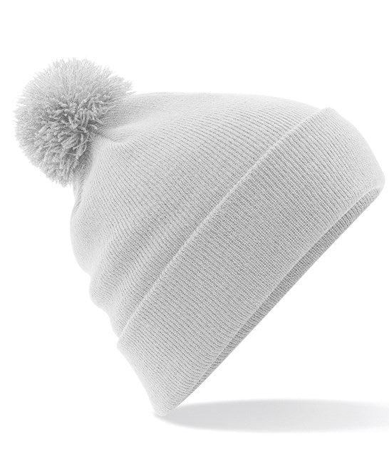 6 x Pom Pom Beanies by Beechfield in Light Grey by Print Lab Deals — Custom branded clothing by Print Press, featuring premium embroidery produced in our specialist print lab in the UK.
