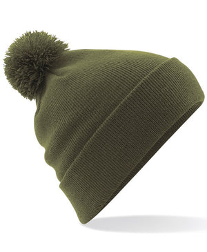 6 x Pom Pom Beanies by Beechfield in Moss Green by Print Lab Deals — Custom branded clothing by Print Press, featuring premium embroidery produced in our specialist print lab in the UK.
