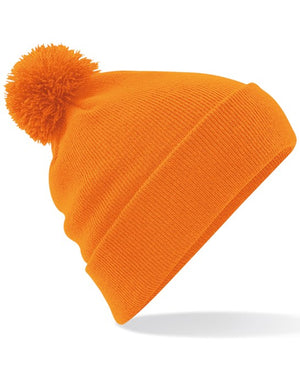 6 x Pom Pom Beanies by Beechfield in Orange by Print Lab Deals — Custom branded clothing by Print Press, featuring premium embroidery produced in our specialist print lab in the UK.
