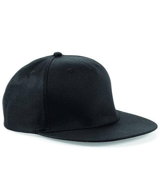 96 x Snapback Rapper Cap by Beechfield in Black by Print Lab Deals — Custom branded clothing by Print Press, featuring premium embroidery produced in our specialist print lab in the UK.