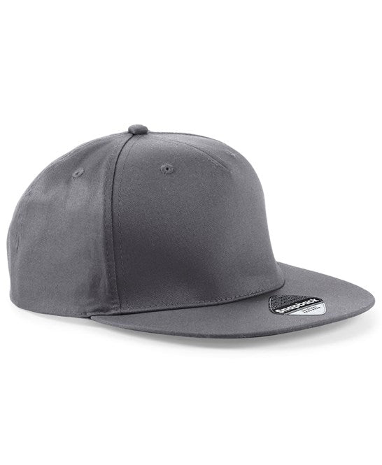 96 x Snapback Rapper Cap by Beechfield in Graphite Grey by Print Lab Deals — Custom branded clothing by Print Press, featuring premium embroidery produced in our specialist print lab in the UK.