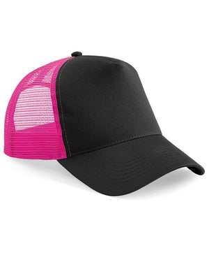 48 x Trucker Cap by Beechfield in Black Fuschia by Print Lab Deals — Custom branded clothing by Print Press, featuring premium embroidery produced in our specialist print lab in the UK.