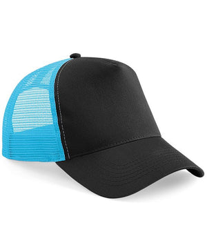 96 x Trucker Cap by Beechfield in Black Surf Blue by Print Lab Deals — Custom branded clothing by Print Press, featuring premium embroidery produced in our specialist print lab in the UK.