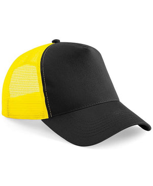 96 x Trucker Cap by Beechfield in Black Yellow by Print Lab Deals — Custom branded clothing by Print Press, featuring premium embroidery produced in our specialist print lab in the UK.