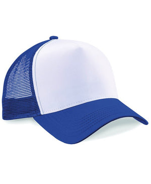6 x Trucker Cap by Beechfield in Bright Royal White by Print Lab Deals — Custom branded clothing by Print Press, featuring premium embroidery produced in our specialist print lab in the UK.