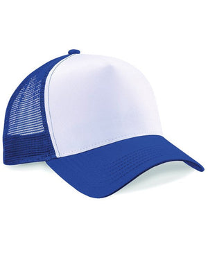 12 x Trucker Cap by Beechfield in Bright Royal White by Print Lab Deals — Custom branded clothing by Print Press, featuring premium embroidery produced in our specialist print lab in the UK.