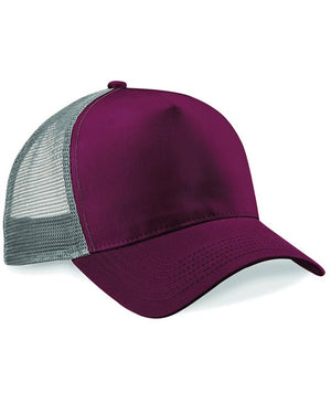 6 x Trucker Cap by Beechfield in Burgundy Light Grey by Print Lab Deals — Custom branded clothing by Print Press, featuring premium embroidery produced in our specialist print lab in the UK.