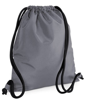 20 x Icon Gymsac by Bagbase in Graphite Grey Black by Print Lab Deals — Custom branded clothing by Print Press, featuring premium embroidery produced in our specialist print lab in the UK.
