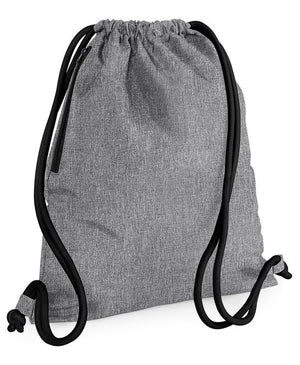 40 x Icon Gymsac by Bagbase in Grey Marl Black by Print Lab Deals — Custom branded clothing by Print Press, featuring premium embroidery produced in our specialist print lab in the UK.