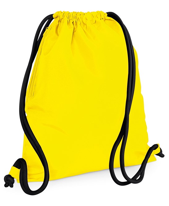 40 x Icon Gymsac by Bagbase in Yellow Black by Print Lab Deals — Custom branded clothing by Print Press, featuring premium embroidery produced in our specialist print lab in the UK.
