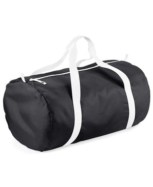 10 x Gym Barrel Bag by Bagbase in Black White by Print Lab Deals — Custom branded clothing by Print Press, featuring premium embroidery produced in our specialist print lab in the UK.