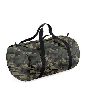 20 x Gym Barrel Bag by Bagbase in Jungle Camo Black by Print Lab Deals — Custom branded clothing by Print Press, featuring premium embroidery produced in our specialist print lab in the UK.