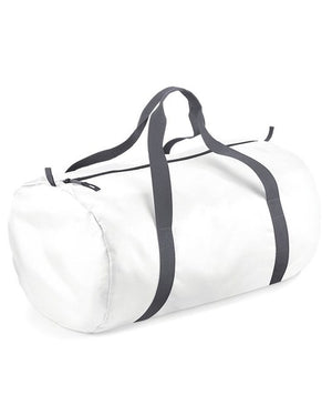 10 x Gym Barrel Bag by Bagbase in White by Print Lab Deals — Custom branded clothing by Print Press, featuring premium embroidery produced in our specialist print lab in the UK.