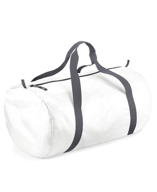 20 x Gym Barrel Bag by Bagbase in White by Print Lab Deals — Custom branded clothing by Print Press, featuring premium embroidery produced in our specialist print lab in the UK.