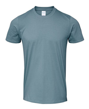 80 x Softstyle Tee Shirts by Gildan in Stone Blue by Print Lab Deals — Custom branded clothing by Print Press, featuring premium embroidery produced in our specialist print lab in the UK.