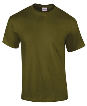 10 x Ultra Cotton Tee's by Gildan in Olive by Print Lab Deals — Custom branded clothing by Print Press, featuring premium embroidery produced in our specialist print lab in the UK.