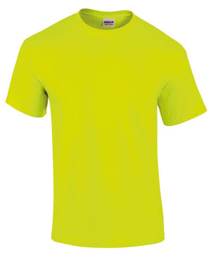 10 x Ultra Cotton Tee's by Gildan in Safety green by Print Lab Deals — Custom branded clothing by Print Press, featuring premium embroidery produced in our specialist print lab in the UK.
