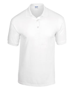 10 x Dryblend Sports Polos by Gildan in White by Print Lab Deals — Custom branded clothing by Print Press, featuring premium embroidery produced in our specialist print lab in the UK.