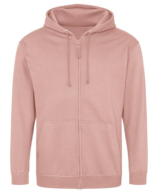 12 x Full Zip Hoodies by Just Hoods in Dusty Pink by Print Lab Deals — Custom branded clothing by Print Press, featuring premium embroidery produced in our specialist print lab in the UK.