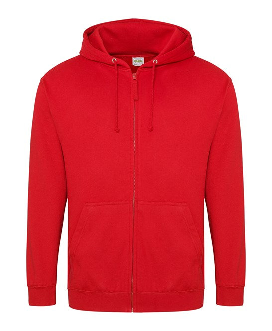 24 x Full Zip Hoodies by Just Hoods in Fire Red by Print Lab Deals — Custom branded clothing by Print Press, featuring premium embroidery produced in our specialist print lab in the UK.