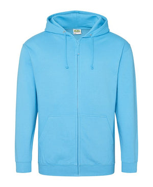 96 x Full Zip Hoodies by Just Hoods in Hawaiian Blue by Print Lab Deals — Custom branded clothing by Print Press, featuring premium embroidery produced in our specialist print lab in the UK.
