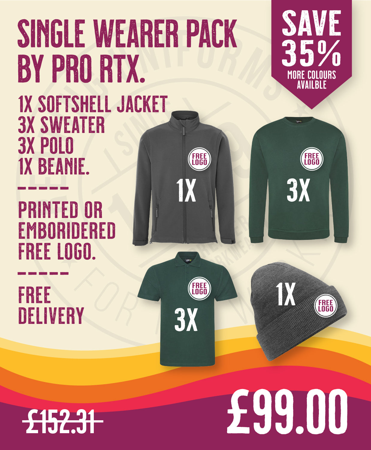 Single Wearer Pack by Pro RTX in by Print Lab Deals — Custom branded clothing by Print Press, featuring premium embroidery produced in our specialist print lab in the UK.