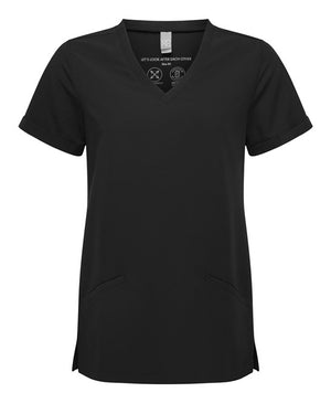 6x Womens Pocket Tunics by Onna in Black by Print Lab Deals — Custom branded clothing by Print Press, featuring premium embroidery produced in our specialist print lab in the UK.