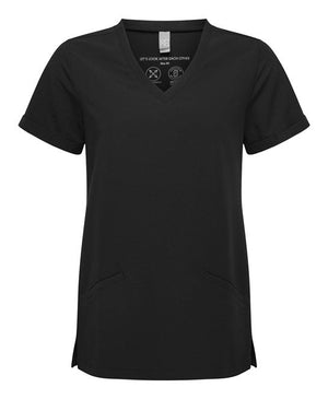 24x Womens Pocket Tunics by Onna in Black by Print Lab Deals — Custom branded clothing by Print Press, featuring premium embroidery produced in our specialist print lab in the UK.