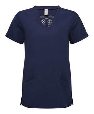 24x Womens Pocket Tunics by Onna in Navy by Print Lab Deals — Custom branded clothing by Print Press, featuring premium embroidery produced in our specialist print lab in the UK.