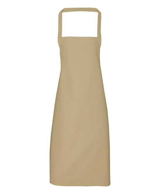 24 x Organic Apron By Premier in Khaki by Print Lab Deals — Custom branded clothing by Print Press, featuring premium embroidery produced in our specialist print lab in the UK.
