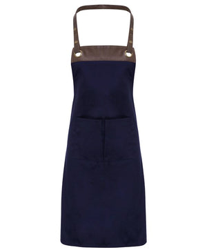 12 x Espresso Bib Aprons in Navy Brown by Print Lab Deals — Custom branded clothing by Print Press, featuring premium embroidery produced in our specialist print lab in the UK.