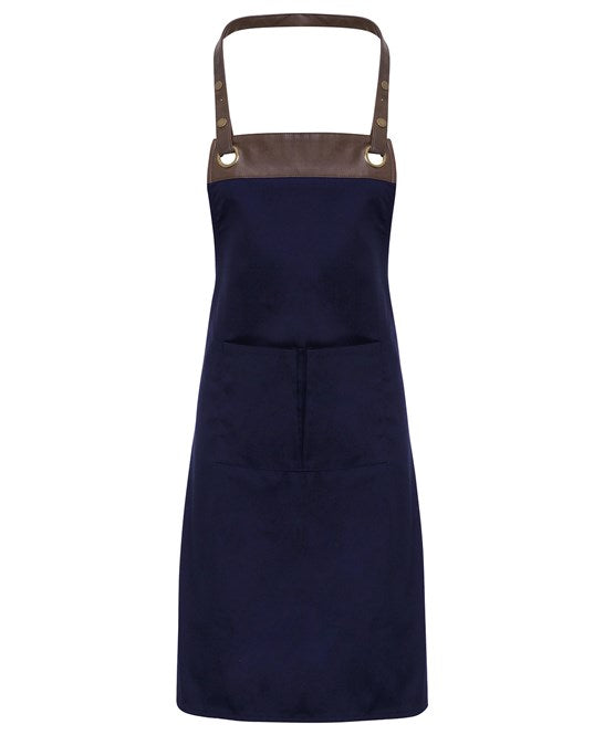 12 x Espresso Bib Aprons in Navy Brown by Print Lab Deals — Custom branded clothing by Print Press, featuring premium embroidery produced in our specialist print lab in the UK.